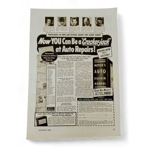 1951‎ Print Ad Crackerjack Mechanic Guide Tune-Up MCM Ephemera